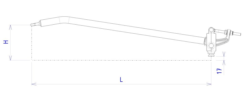BDR08 Schema - JG3470-101 ind B - Bras de rappel coude crosse orientable - L 0,75 m - Anneau horizontal