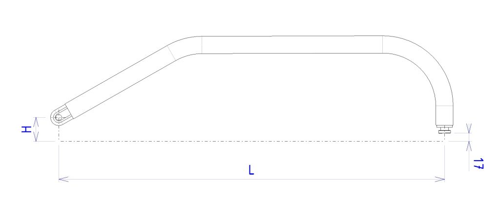 BDR15 Sch‚ma - 203607 ind F - Bras de rappel coud‚ - L = 0,80 m